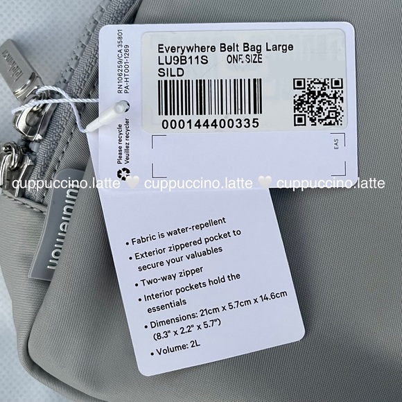 🤍NWT🤍Lululemon Athletica Everywhere Belt Bag Large in ‘Silver Drop’ - Picture 9 of 15